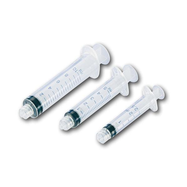 Injectiespuit 3-delig, luer-lock - 3 ml, per 100 stuks