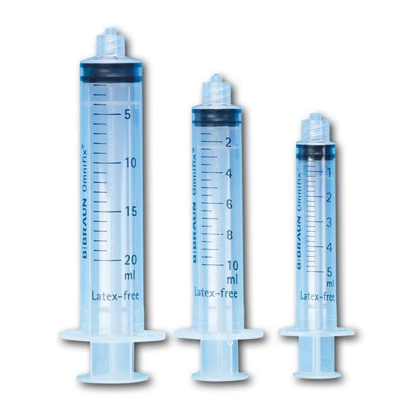 Injectiespuit 3-delig, luer-lock - 5ml, per 100 stuks