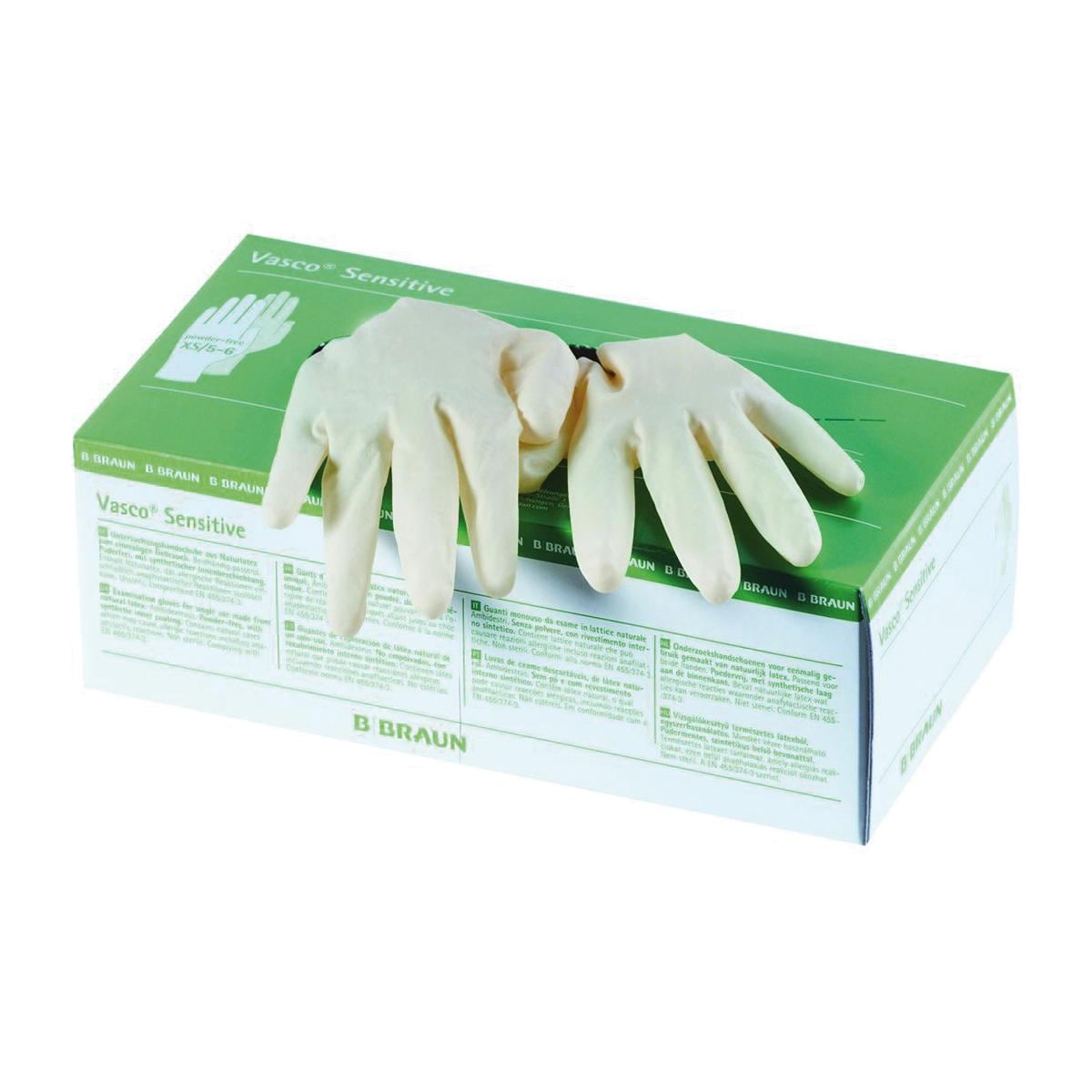 Vasco Sensitive latex handschoen PF - M, per 100 stuks