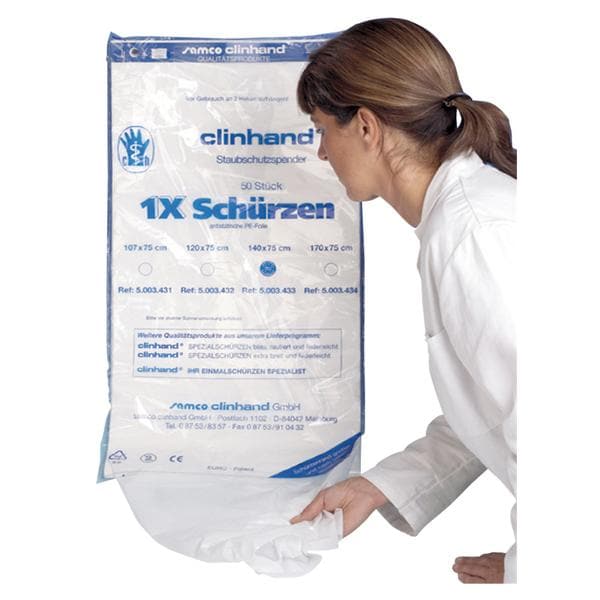 Disposable schorten in wanddispenser - 107 x 75 cm, per 50 stuks