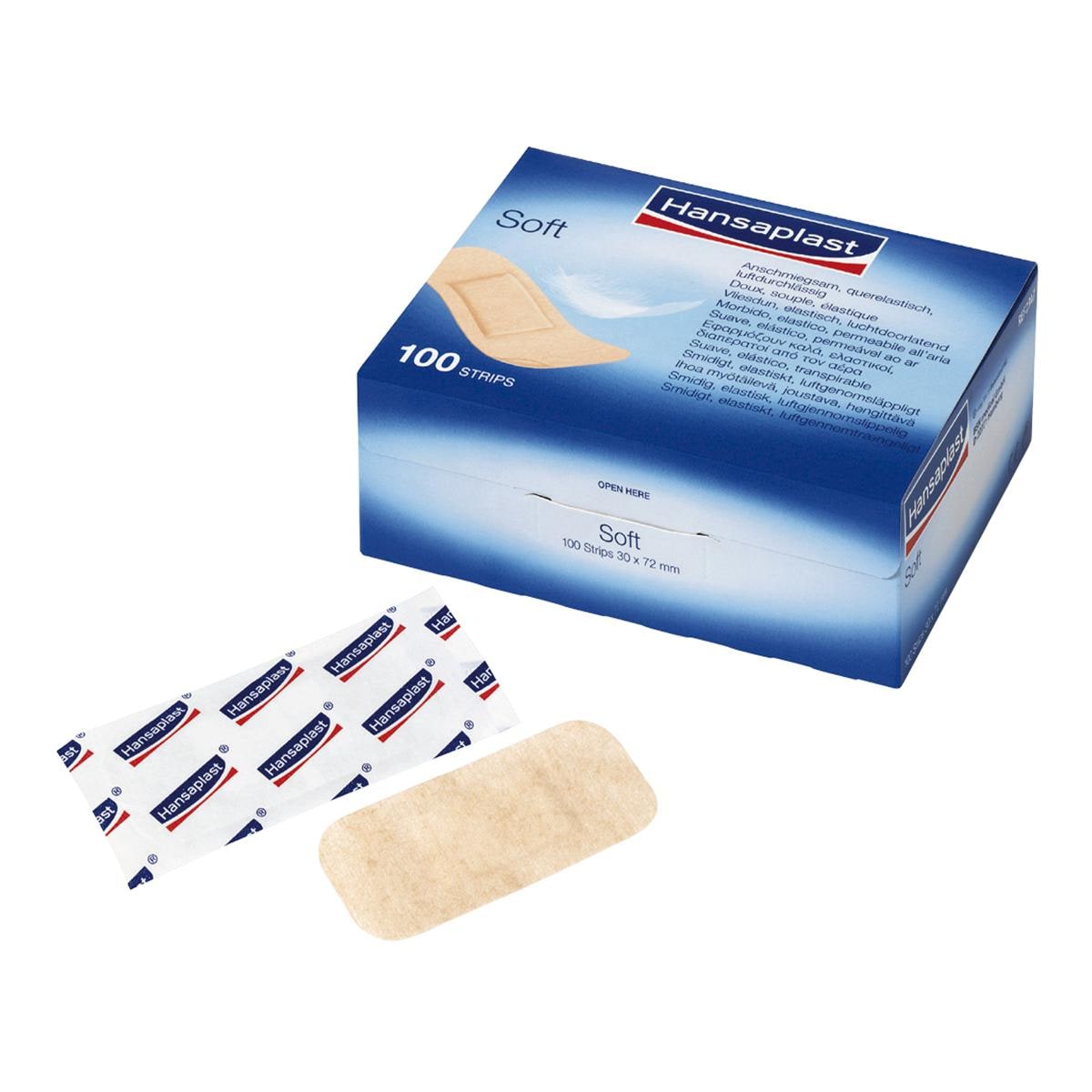 Leukoplast soft strips - 28 x 72mm, 100 stuks