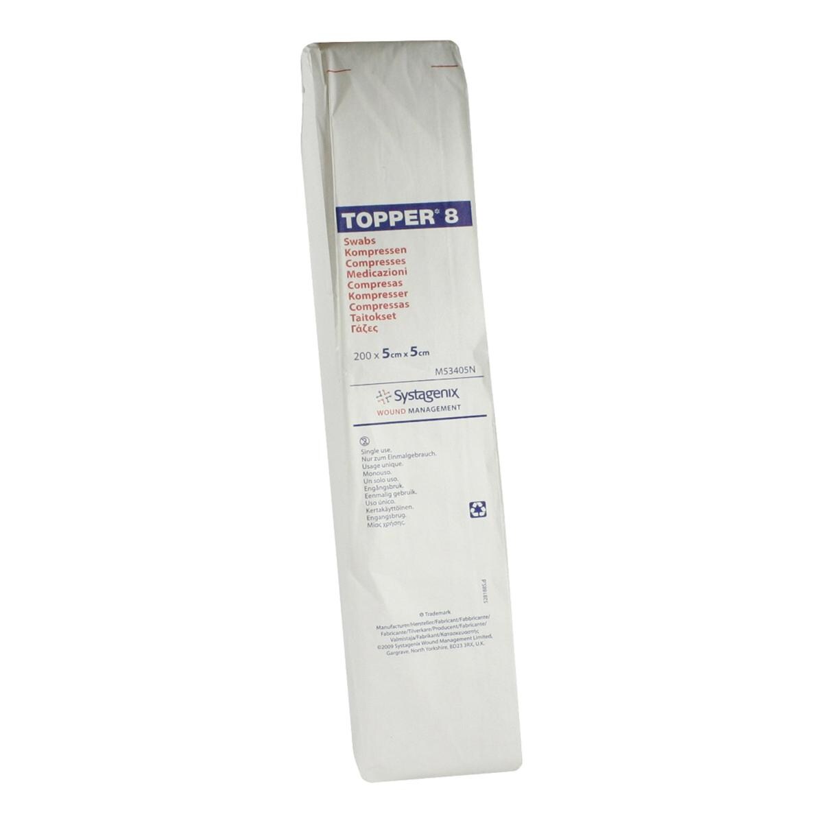 Topper 8 - 7,5 x 7,5cm, 100 stuks, niet steriel