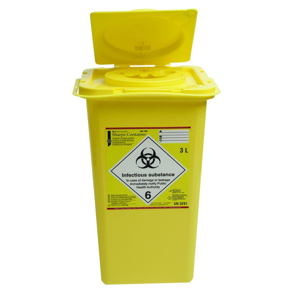 Naaldencontainer - 3 liter, rechthoekig, 15,5 x 15 x 25,5 cm