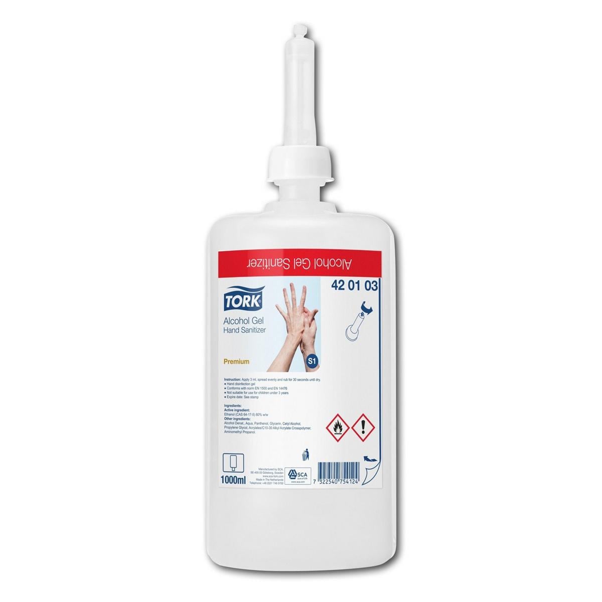 Handdesinfectie gel voor S4 dispenser - 6 x 1000 ml - 420103