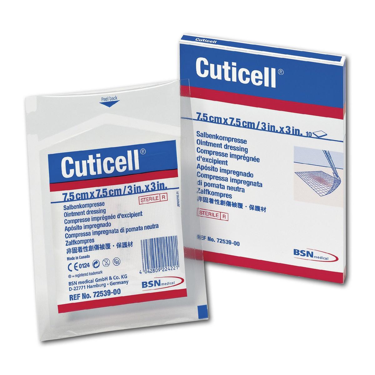 Cuticell zalfkompres - 7,5 x 7,5 cm, 10 stuks