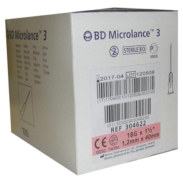 Microlance disposable injectienaalden - Roze 1,2 x 40mm, per 100 stuks