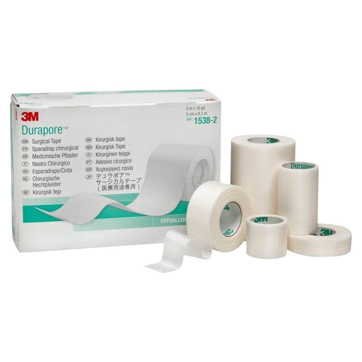 Durapore hechtpleister - 9m x 2,5cm 12 stuks