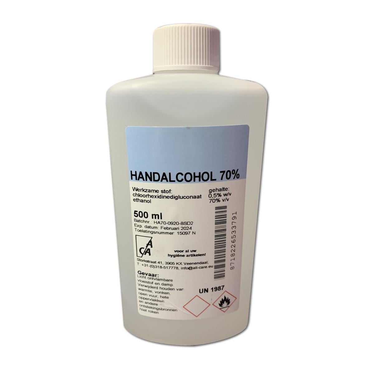 Handalcohol 70% - 500 ml, per stuk