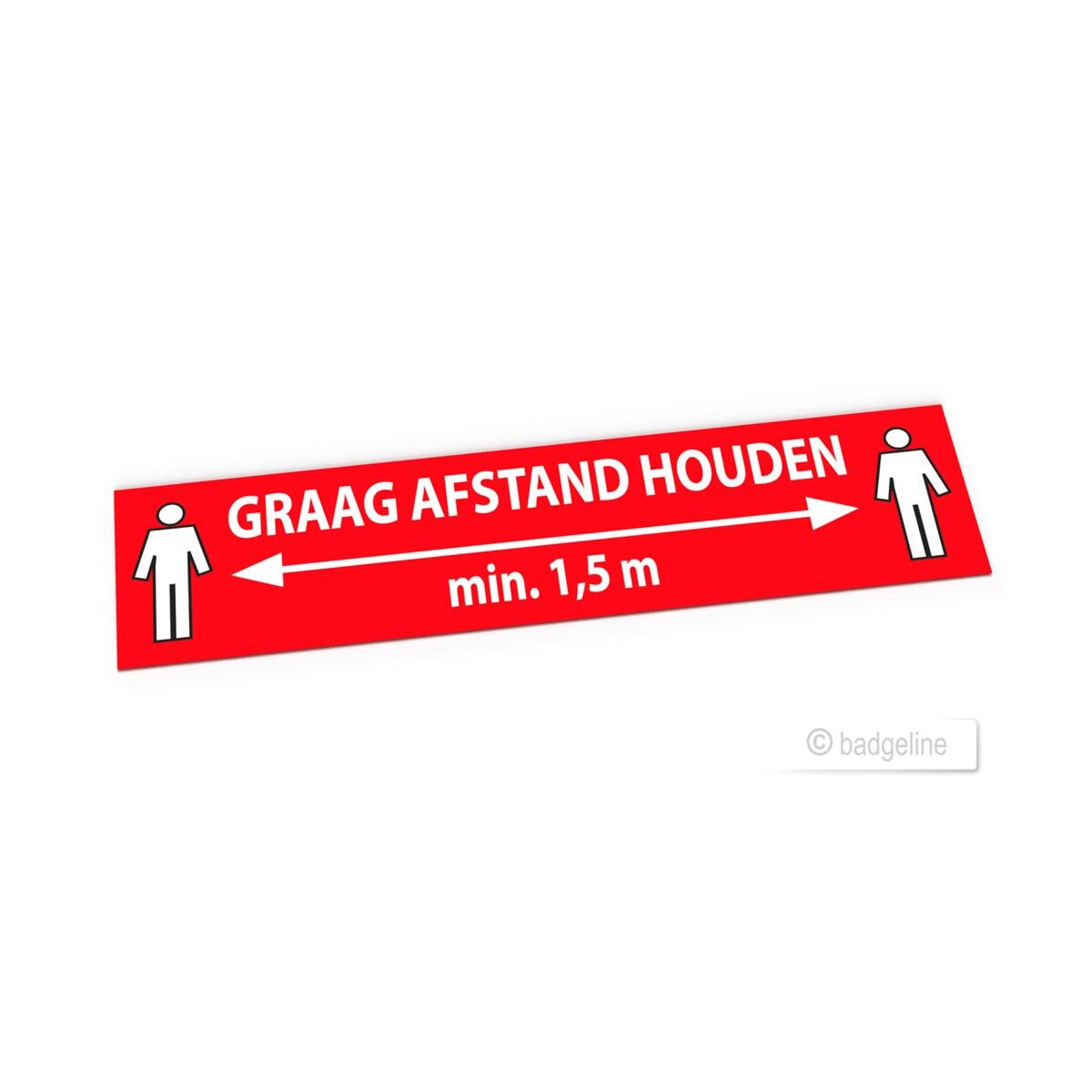 1,5 meter afstand vloersticker - vloersticker 60 x 15 cm