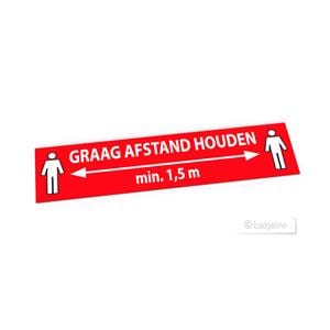 1,5 meter afstand vloersticker - vloersticker 60 x 15 cm