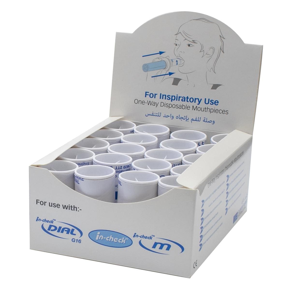 Incheck Dial G16 disposable mondstuk met 1 weg klep - per 100 stuks