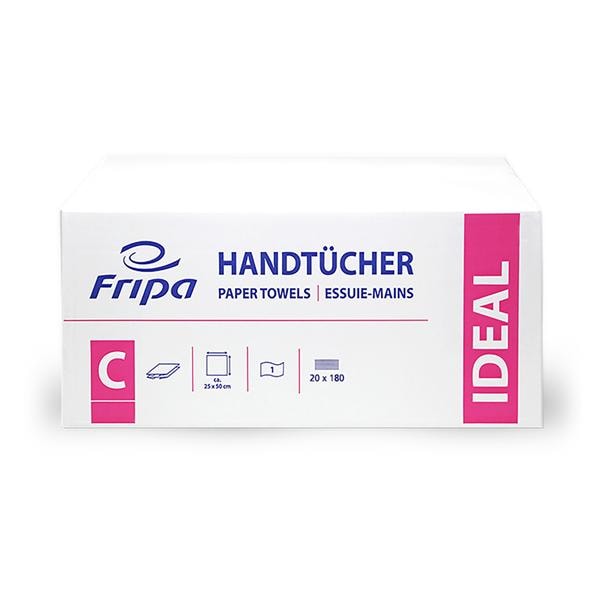 Handdoek papier - wit 1 - laags, 25 x 50 cm, 2400 stuks