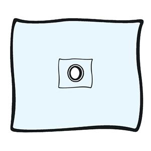 Foliodrape Protect gatdoek zelfklevend - 50 x 60 cm, ø 7cm, 70 stuks