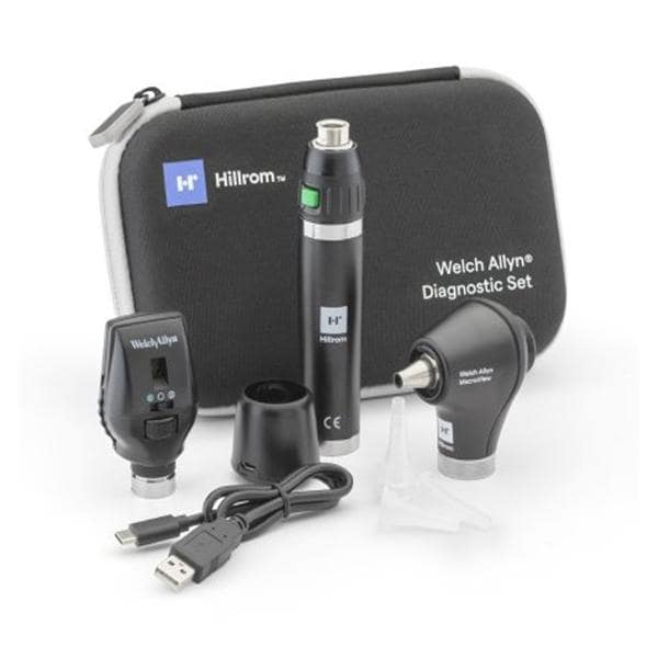 Diagnostische set, Coaxiaal LED Ophthalmoscoop, Macroview Basic LED Otoscoopkop, 1 Li-ion handvat - per set