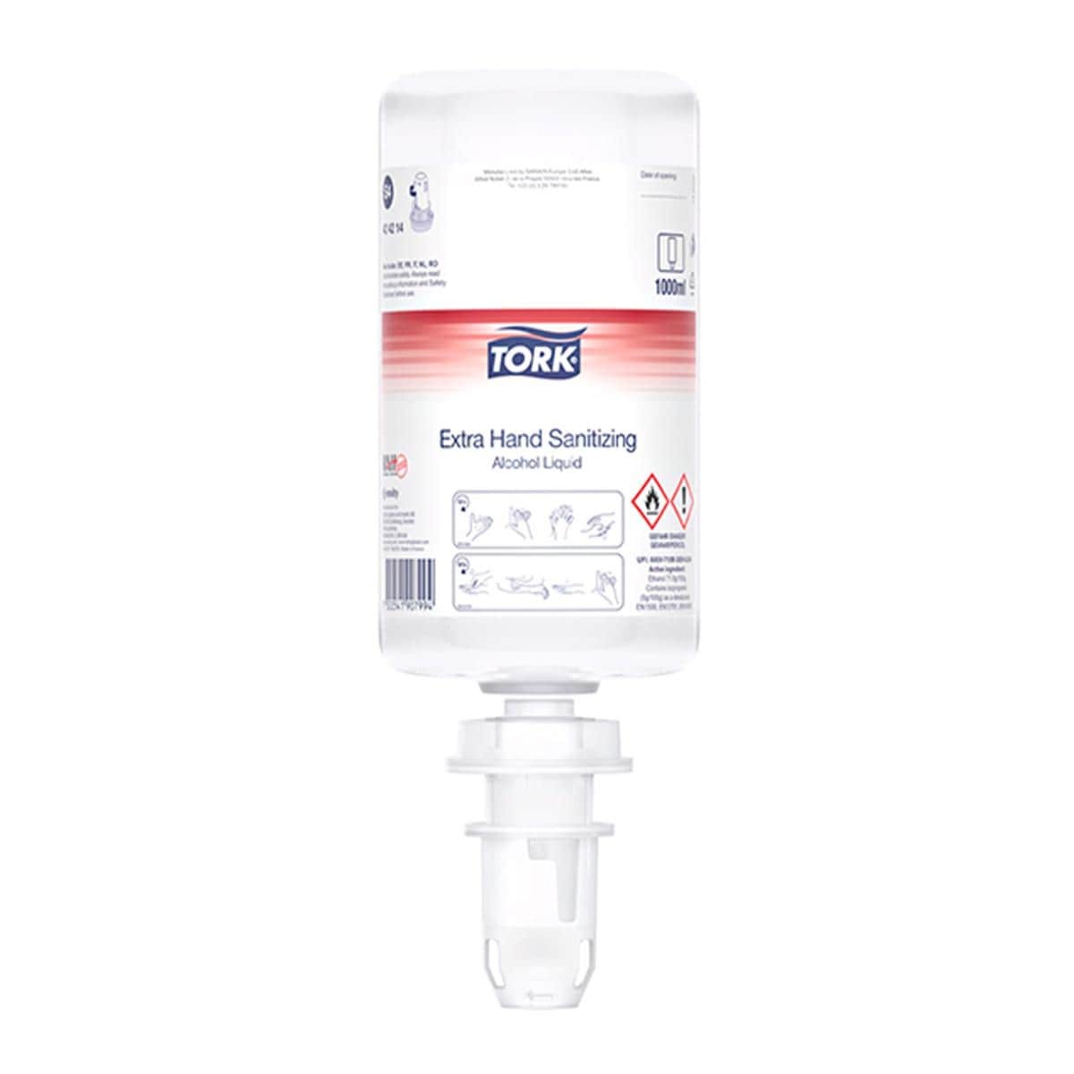 Tork Extra Vloeibare Alcohol voor Handdesinfectie S4 - 6 x 1000ml - 424214