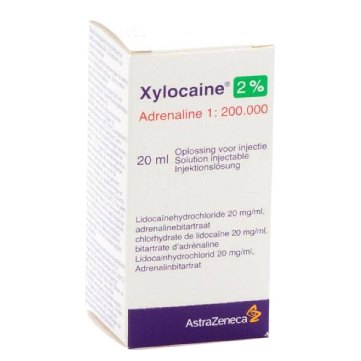 Xylocaine/adrenaline 2% fles - flesje 20 ml