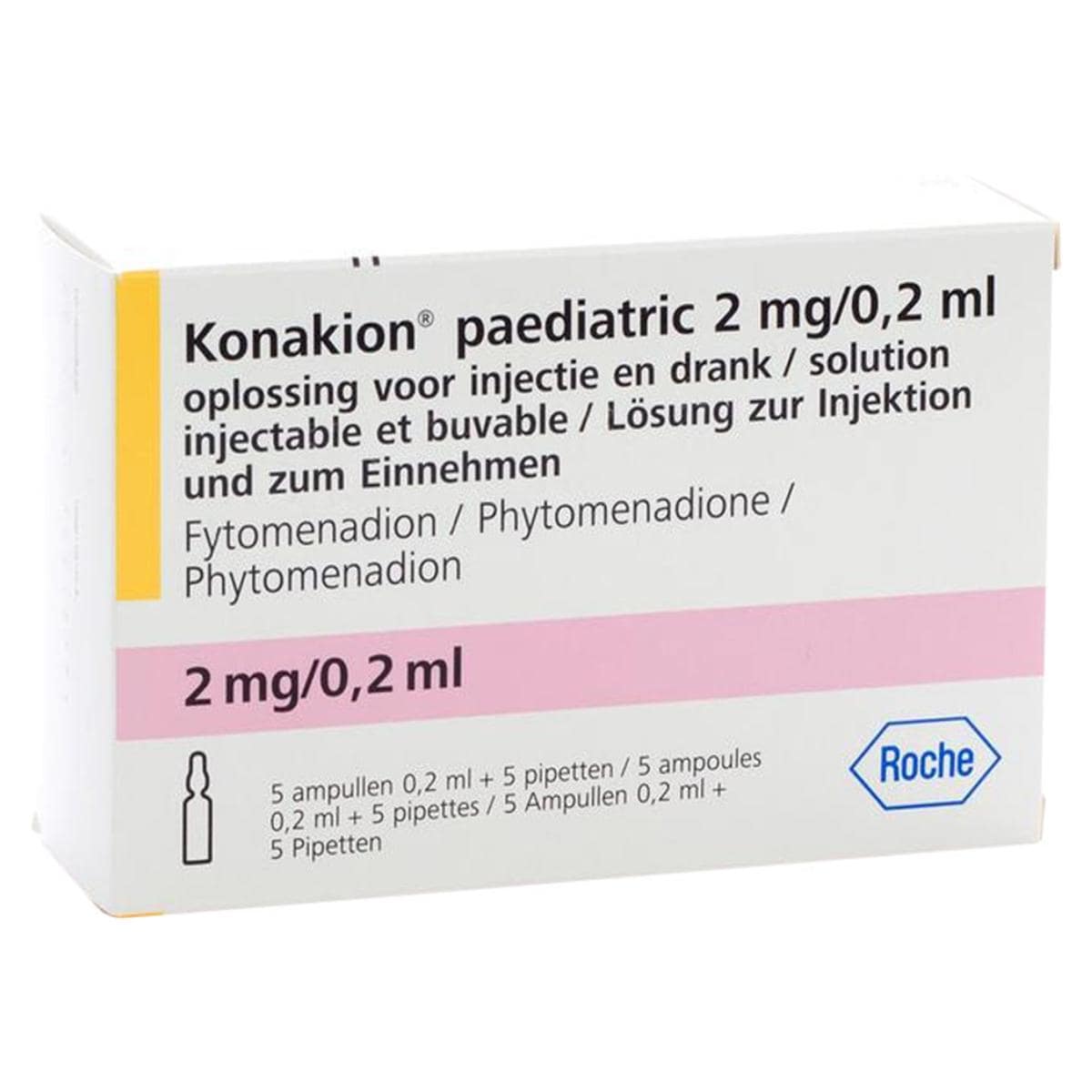Konakion (vitamine K) kind 2 mg/0,2 ml - 5 ampullen à 0,2 ml