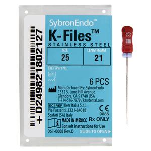 K Vijlen 21 mm - ISO 025, rood 6 stuks