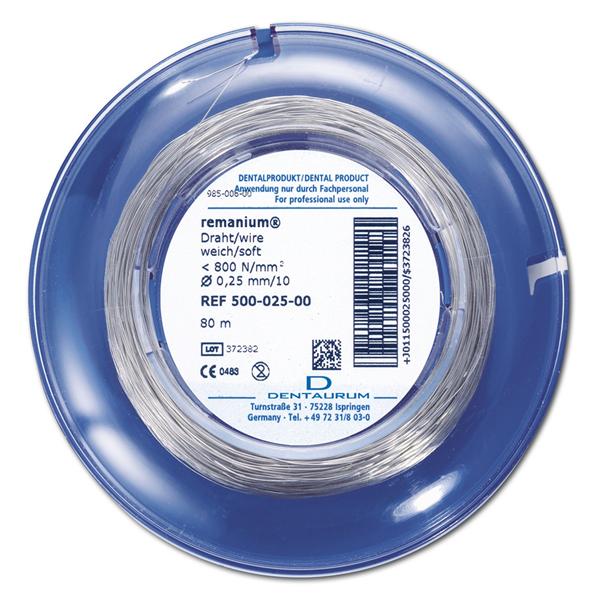 Remanium Ligaturendraad - rond soft -  0,25 mm / 10, lengte 80 meter