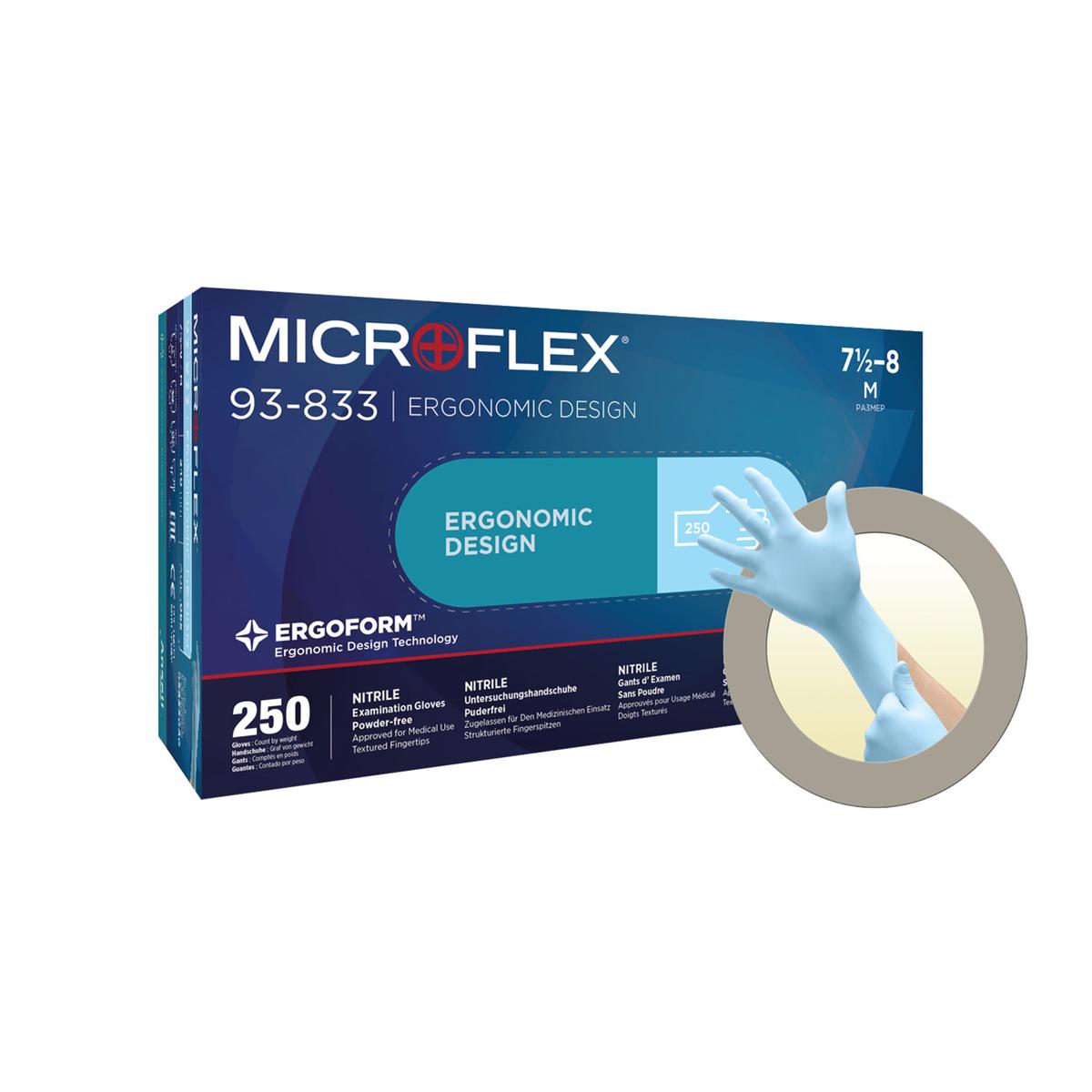 Microflex nitrile handschoenen - M, 250 stuks