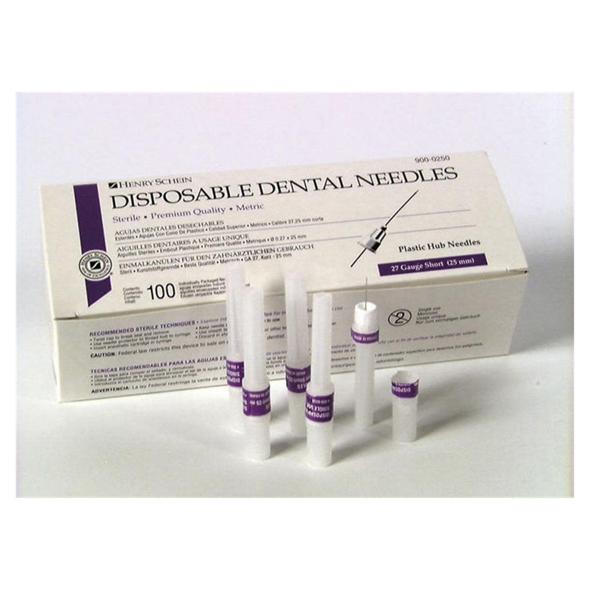 Disposable Dental Needles - 27G short 0,4 x 25 mm violet