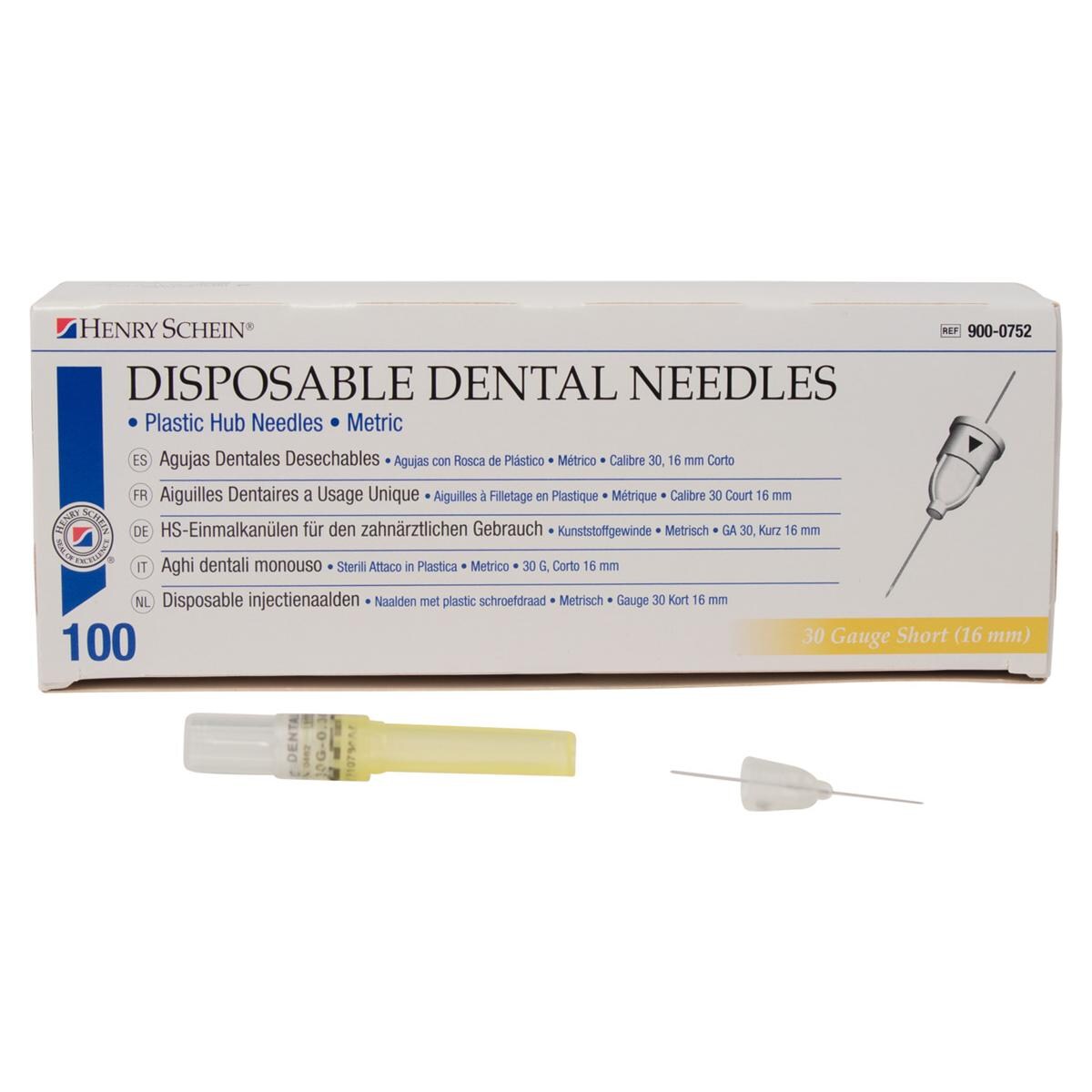 Disposable Dental Needles - 30G short 0,3 x 16 mm geel