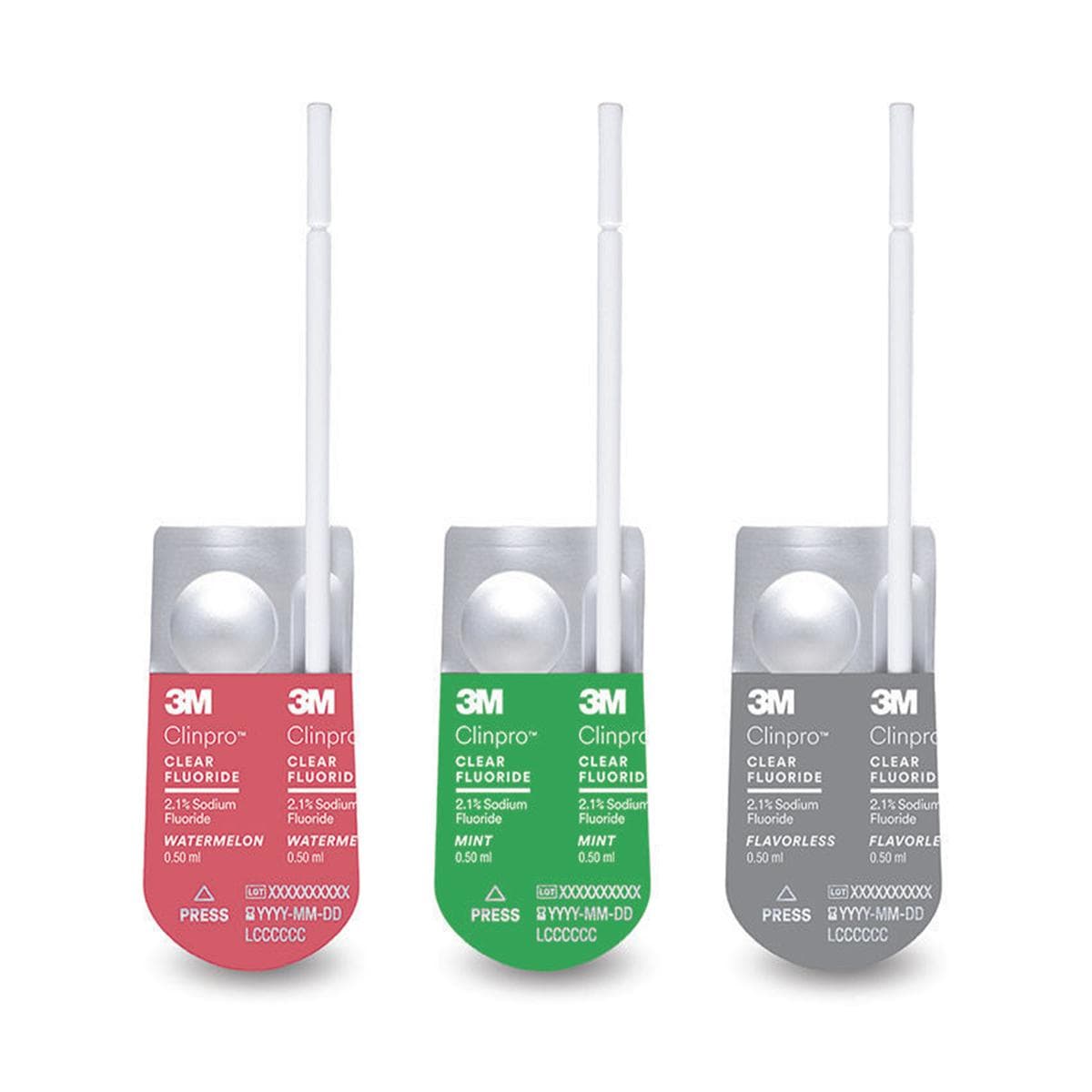 3M Clinpro Clear Fluoride, L-Pop - Mint, Verpakking 50 stuks