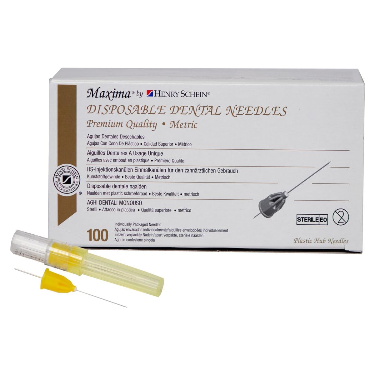 Maxima carpulenaalden - 27G geel, short Ø 0,4 x 23 mm