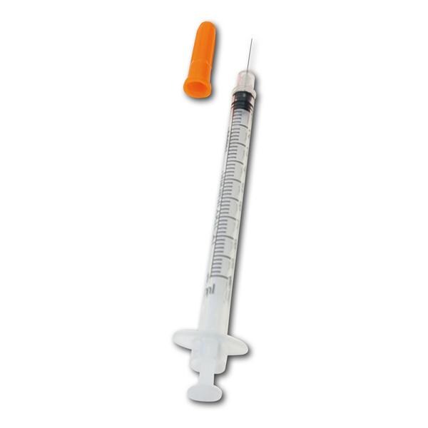 Insulinespuit + naald 1 ml - 1 ml / 100 mu, per 100 stuks