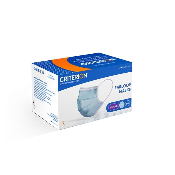 Criterion Mondmaskers Earloop Type IIR - Blauw, 50 stuks