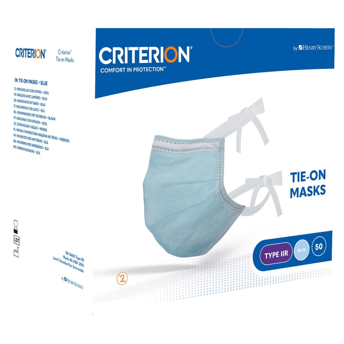 Criterion Mondmaskers Type IIR Tie-On - Blauw