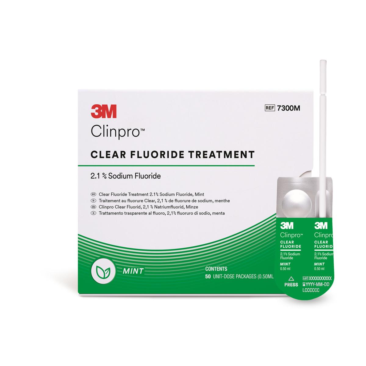 3M Clinpro Clear Fluoride, L-Pop - Mint, Verpakking 50 stuks
