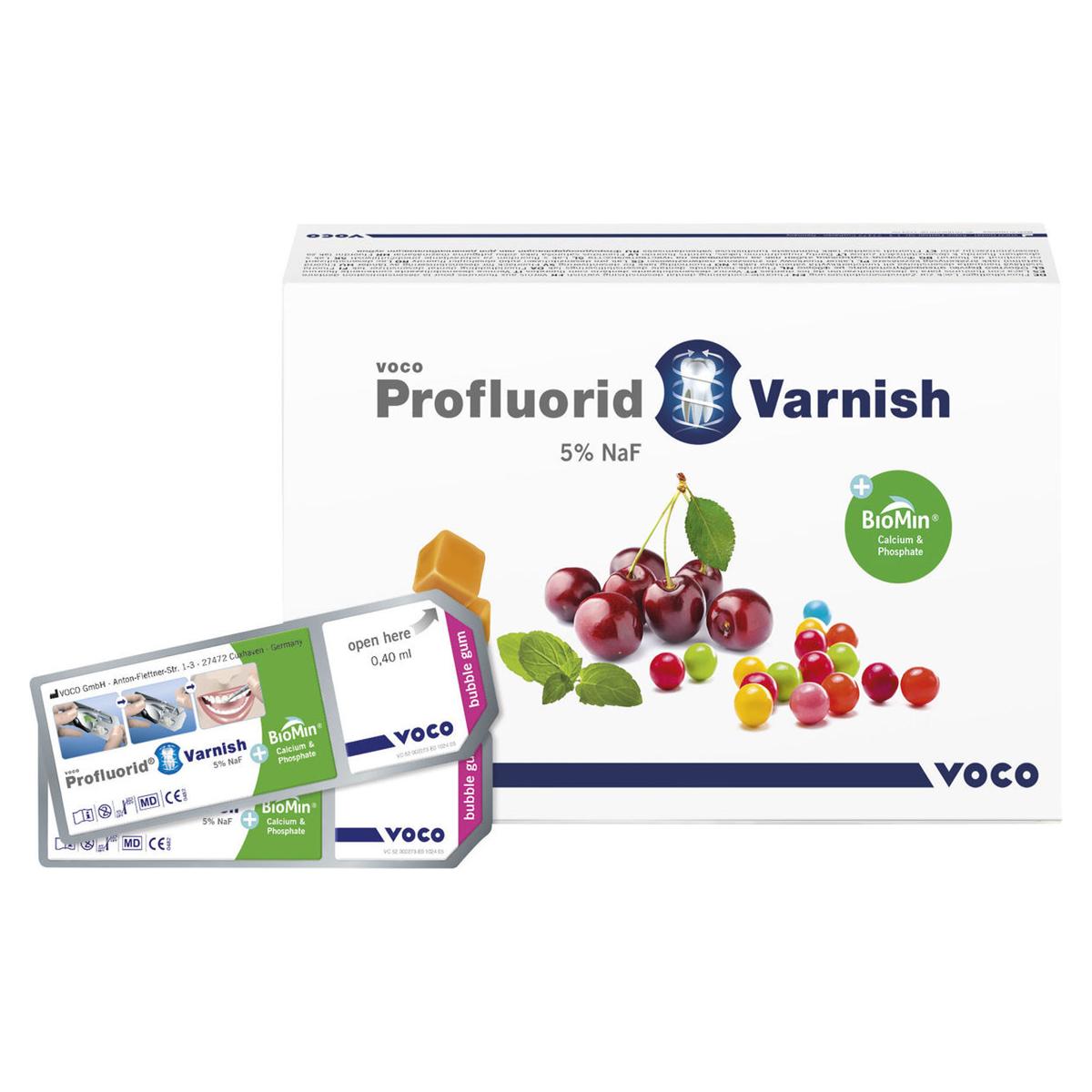 Profluorid Varnish + BioMin, SingleDose - Bubble Gum, 50x 0,4 ml