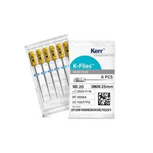 K Vijlen 25 mm - ISO 020, geel 6 stuks