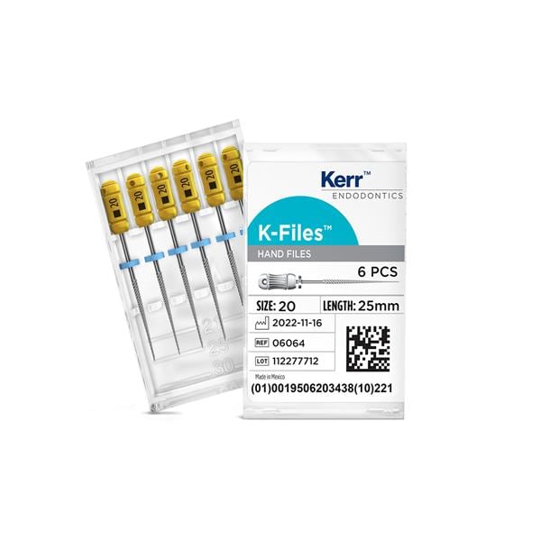 K Vijlen 25 mm - ISO 020, geel 6 stuks