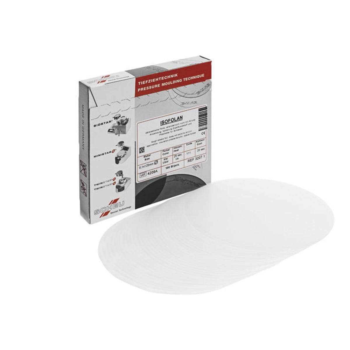 Isofolan Ø 125 mm - Dikte 0,1 mm, 100 stuks