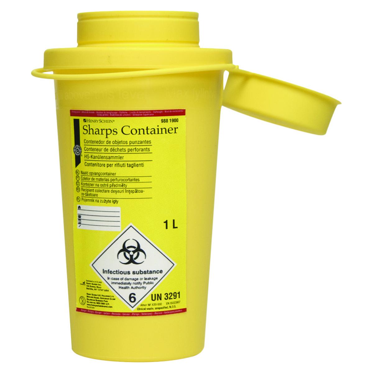 Naaldencontainer - 1 liter, rond, Ø8,6 x 25,6 cm
