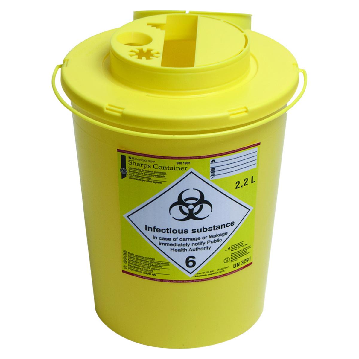 Naalden/afval container - 2,2 liter, rond, Ø 14,5 x 20,4 cm