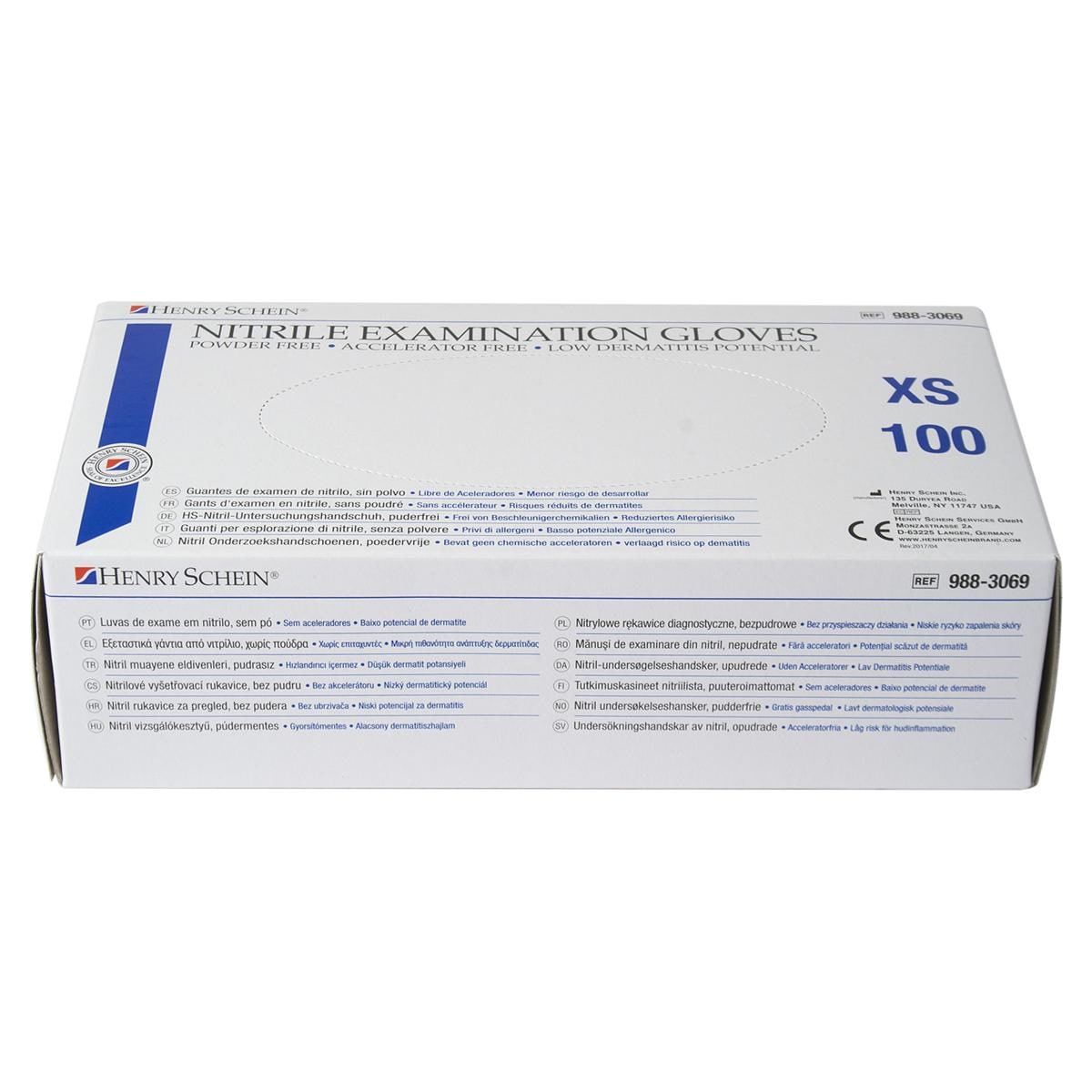Nitrile Examination Gloves accelerator free - blauw - XS, 100 stuks