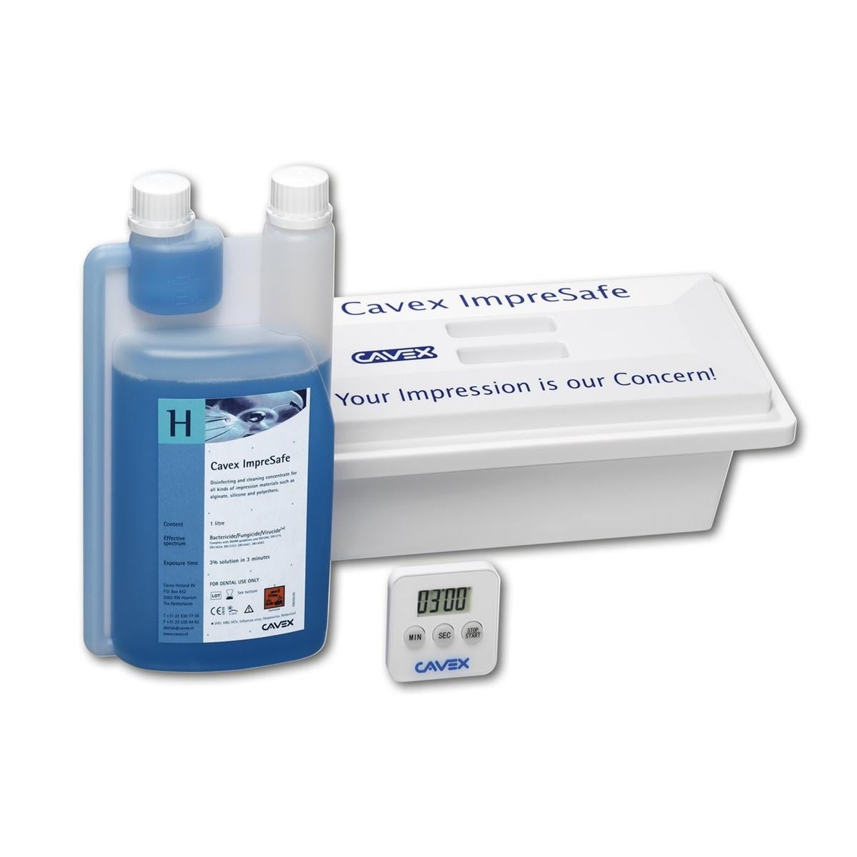 ImpreSafe - Starterkit, 1 liter vloeistof, desinfectiebak en timer
